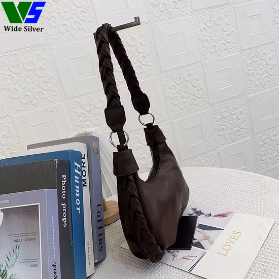 Wide Silver Morden Style Summer Bags for Women 2023 Leather Hobo Bags